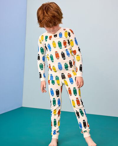 HannaJams™ Pajama Set in Skateboards on Ecru - main