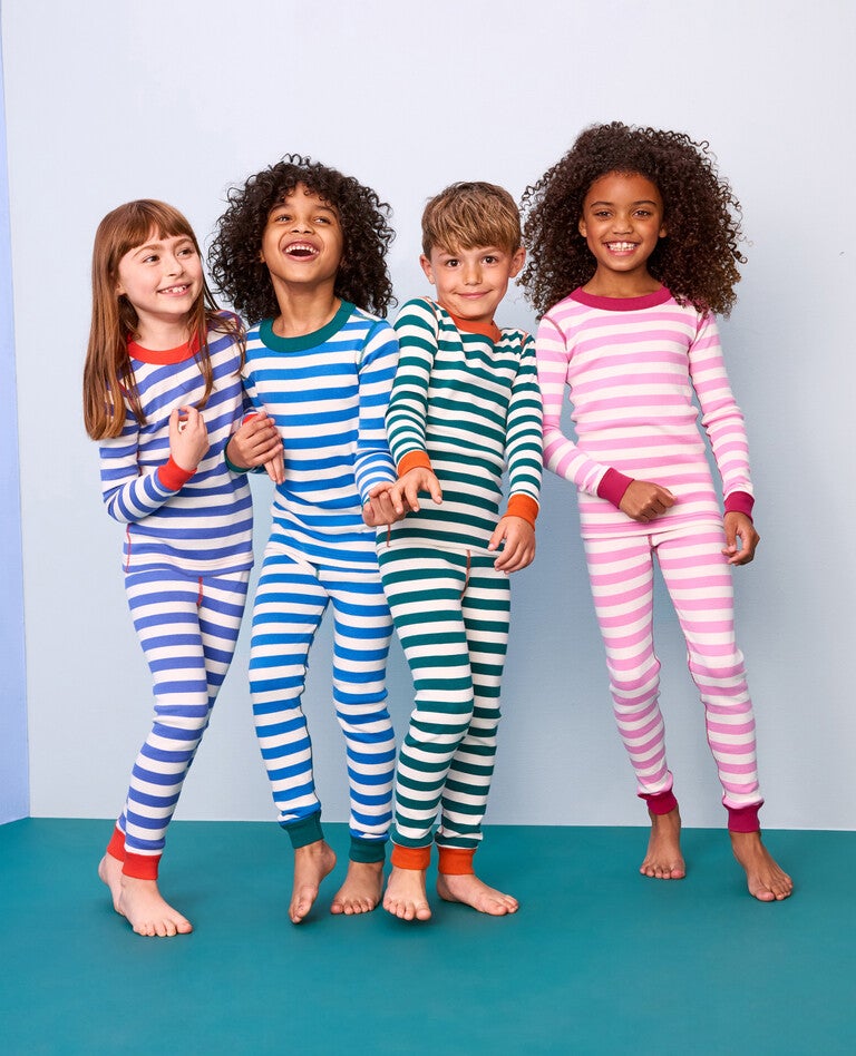 Striped Mommy & Me Pajamas in  - main