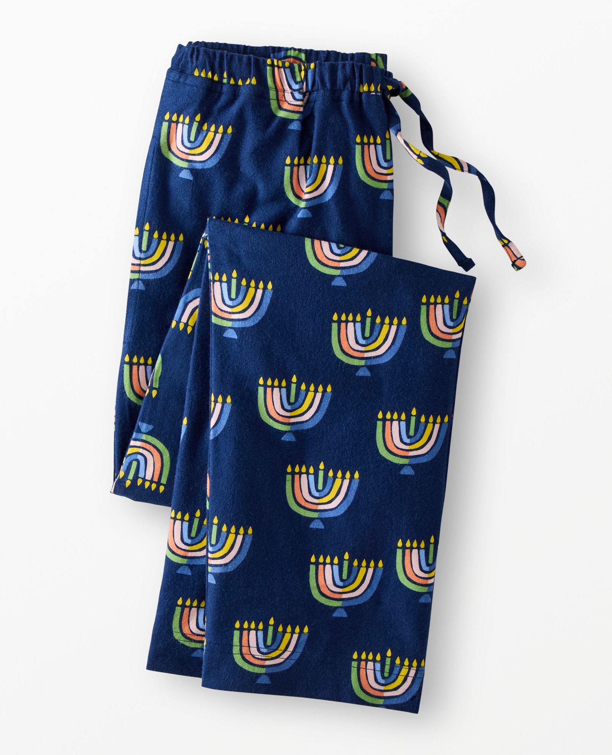 Adult Holiday Flannel Pajama Pants in Multi Menorahs - main