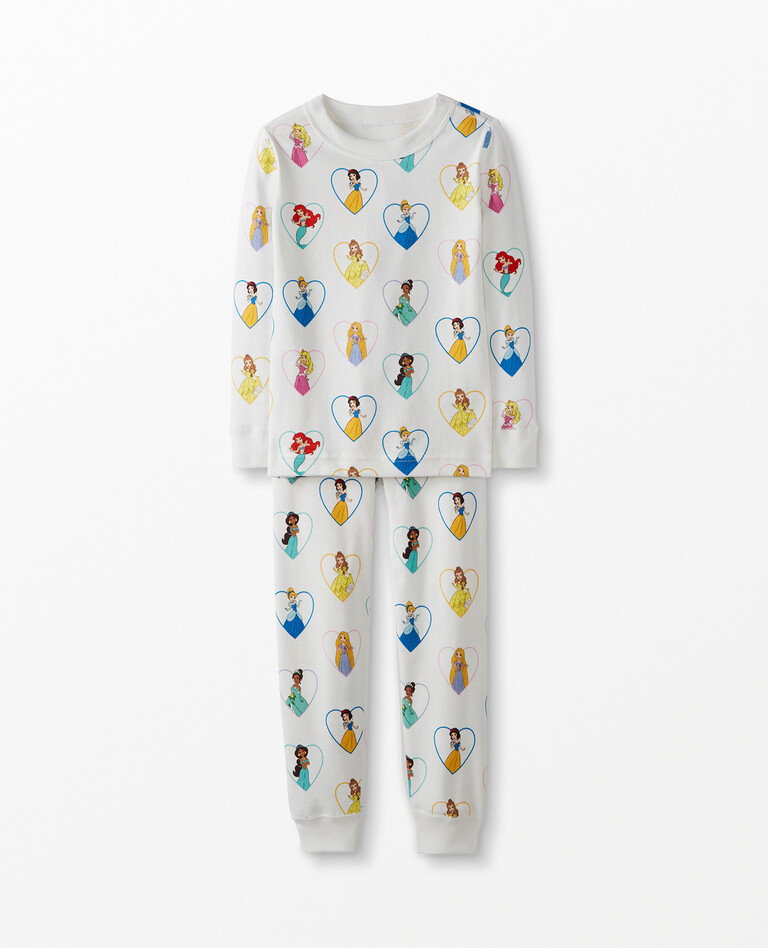 Disney Princess Long John Pajamas In Organic Cotton in Princess Multi - main