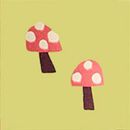 HannaSoft™ Stretch Sleeper in Mushrooms on Green - swatch