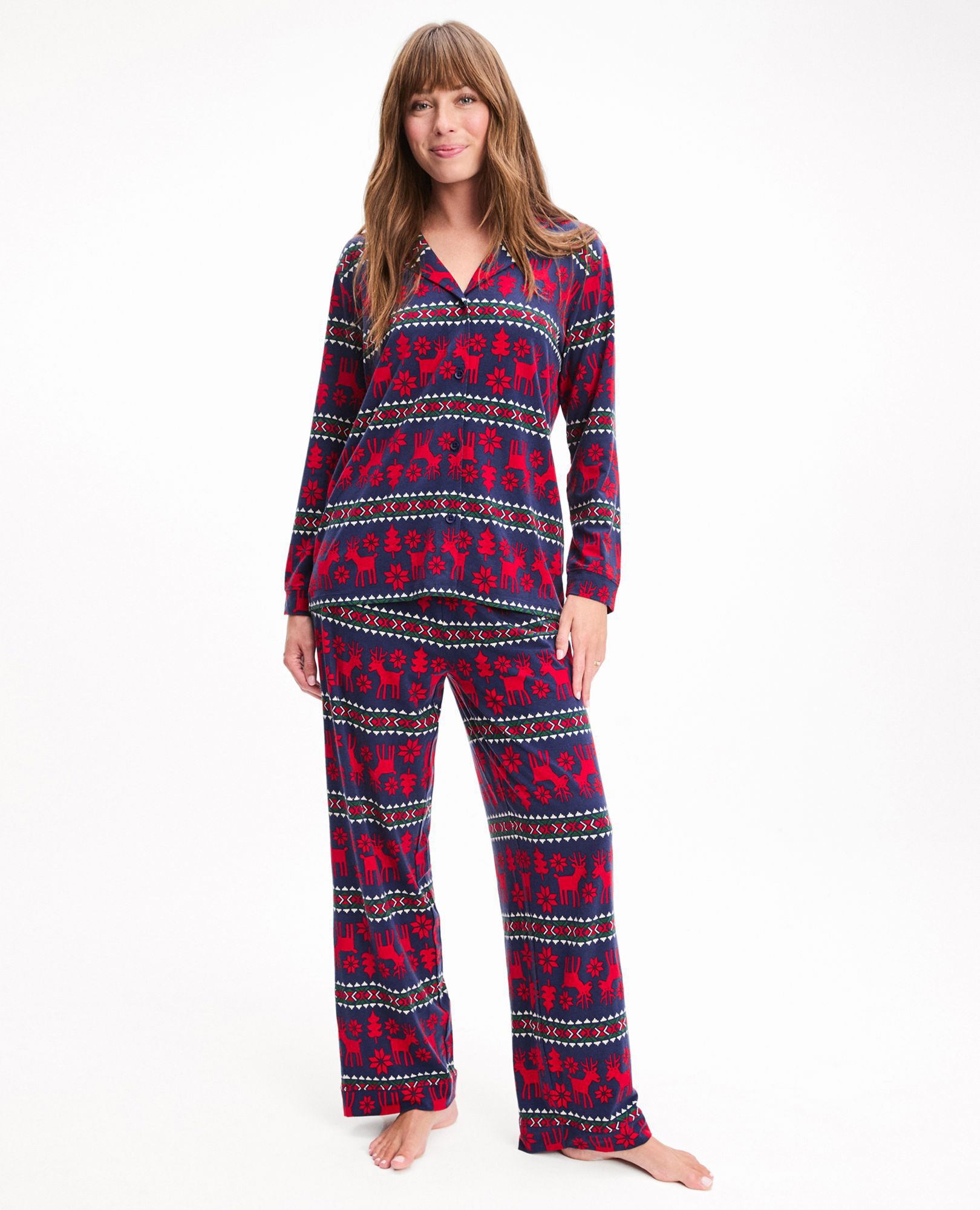 Women s Holiday Long Sleeve Pajama Set in HannaSoft