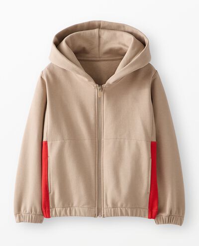 Fleece Colorblock Jacket in Cobblestone - main