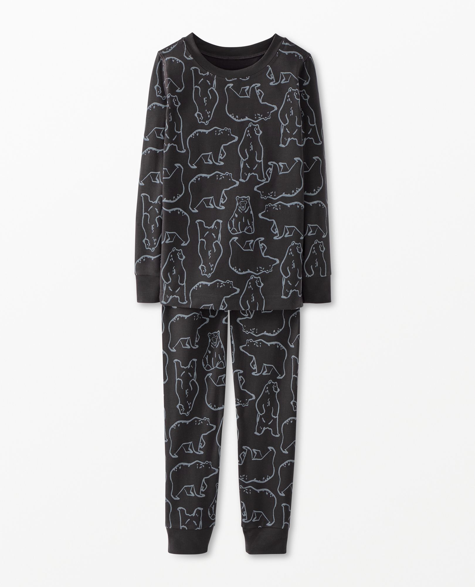 HannaSoft™ Pajama Set in North Air Bear Camo on Soft Black - main