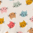 Long Sleeve Playground Dress with Pockets in Tossed Cats on Ecru - swatch