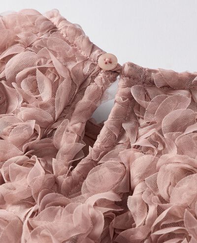 Baby Rosette Tulle Dress in Clay Pink - main