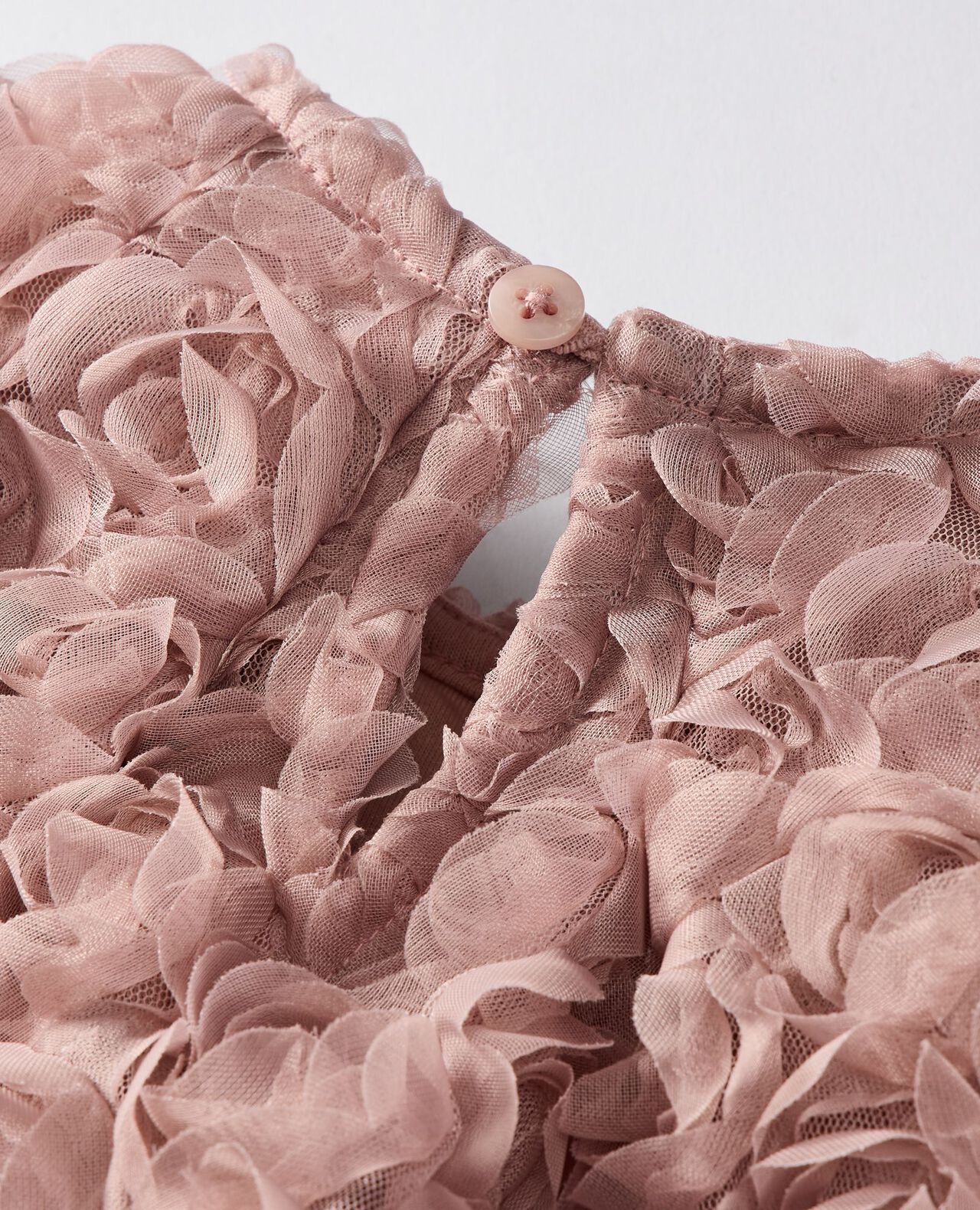 Baby Rosette Tulle Dress in Clay Pink - main
