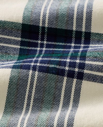 Adult Holiday Flannel Pajama Top in Green/Almond Oil Plaid - main