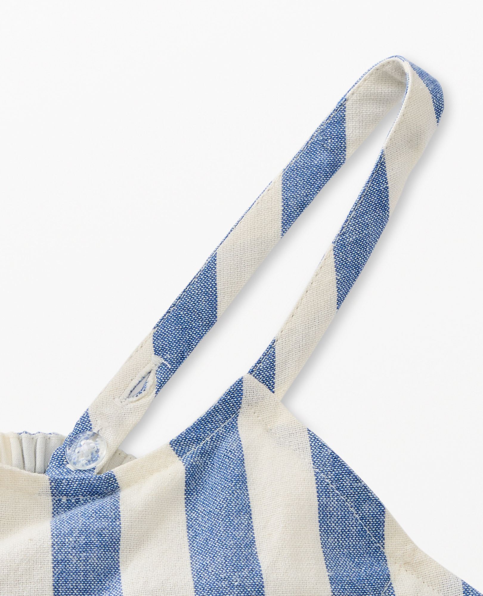 Sleeveless Linen Midi Dress with Pockets in Dutch Blue/Ecru - main