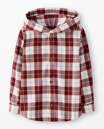 Flannel Hooded Button Up Shirt Hanna Andersson