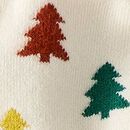 Holiday Crew Socks in Festive Forest on Ecru - swatch
