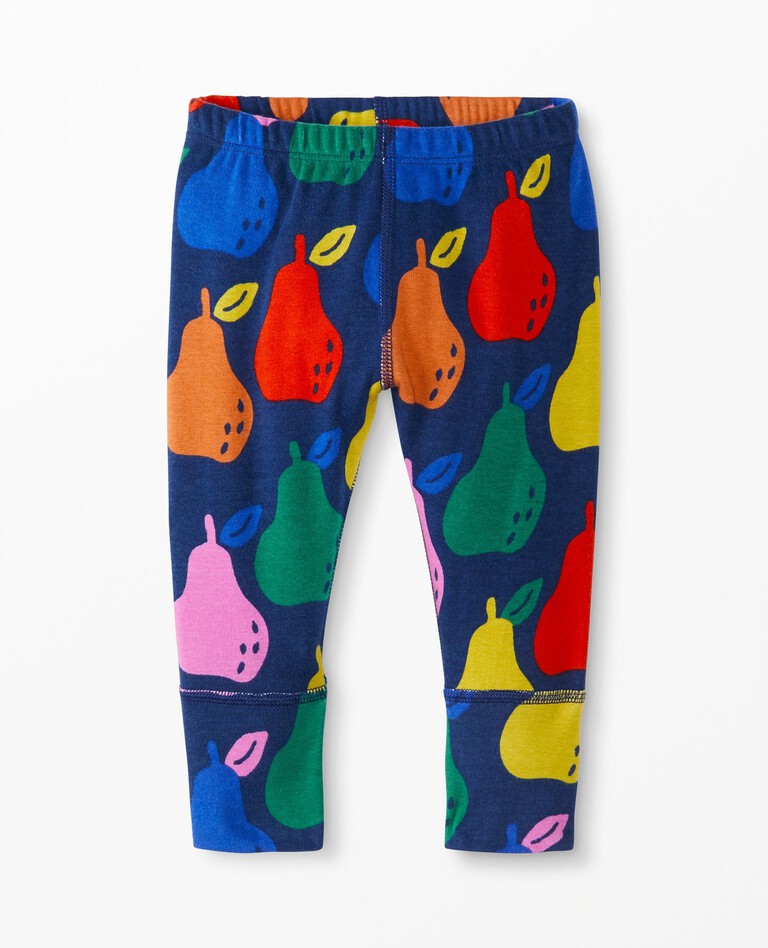 Baby Wiggle Pants In Organic Cotton in Colorful Pears on Navy - main