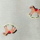 Holiday HannaSoft™ Stretch Sleeper in Rocking Horse on Green - swatch