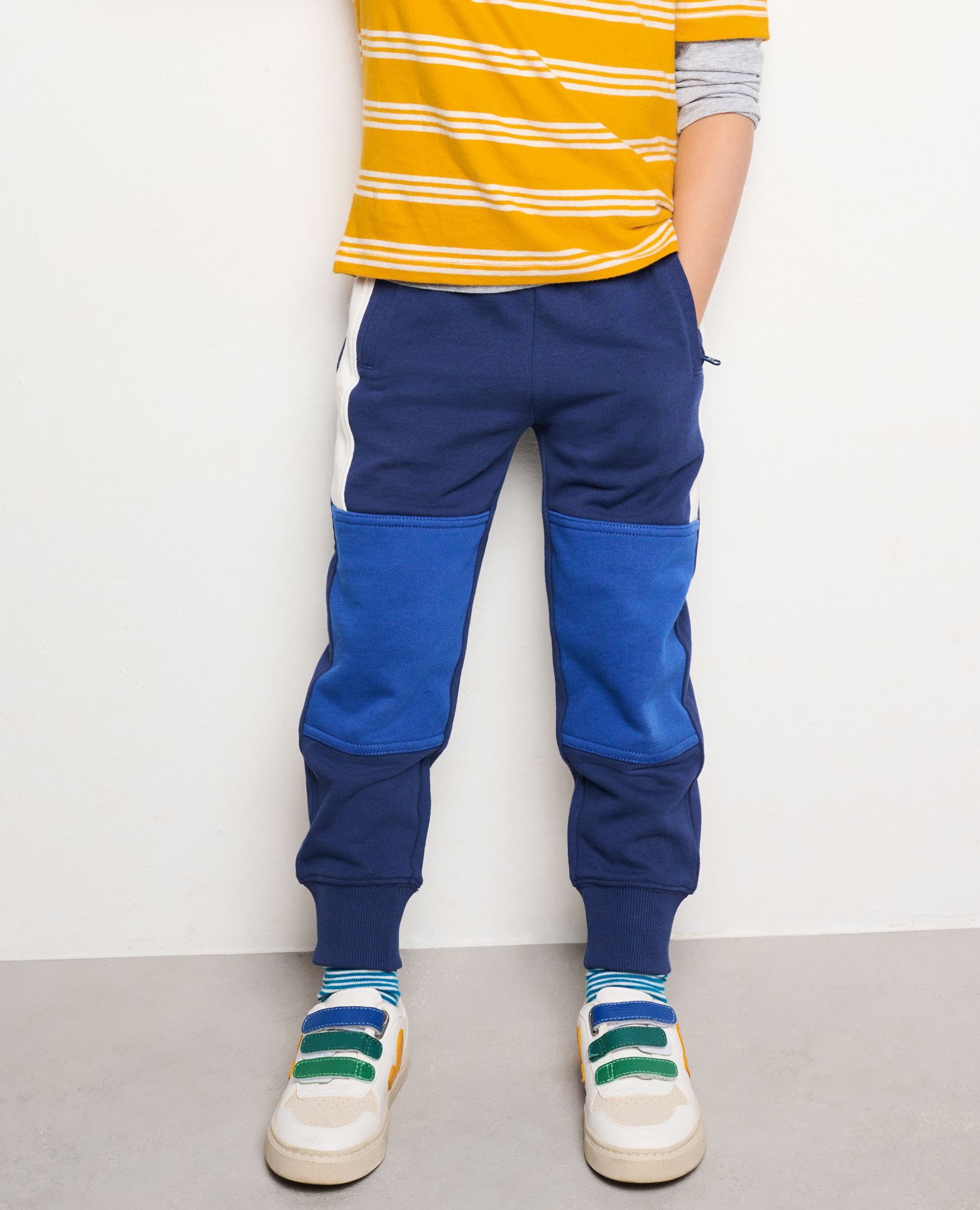 Colorblocked Double Knee Slim Sweatpants In French Terry Hanna
