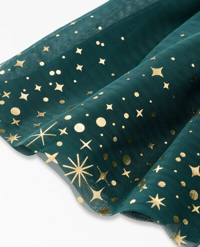 Long Sleeve Shimmer Tulle Dress in Ponderosa Green - main