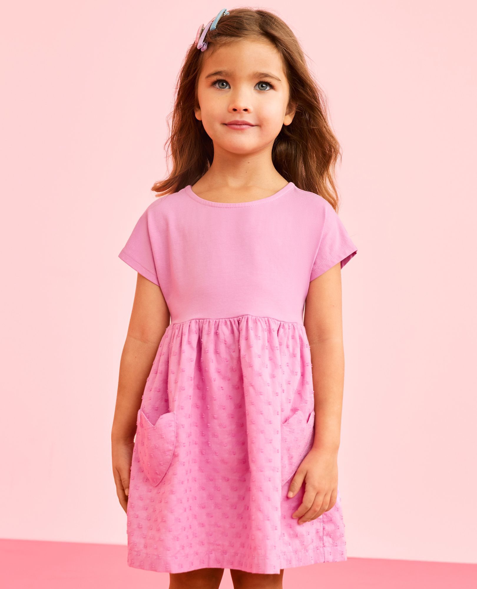 Dolman Sleeve Dress with Tulip Pockets in Echinacea - main