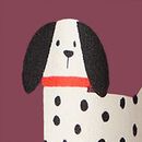 French Terry Bubble Sweatshirt in Jack the Dalmatian on Eggplant - swatch