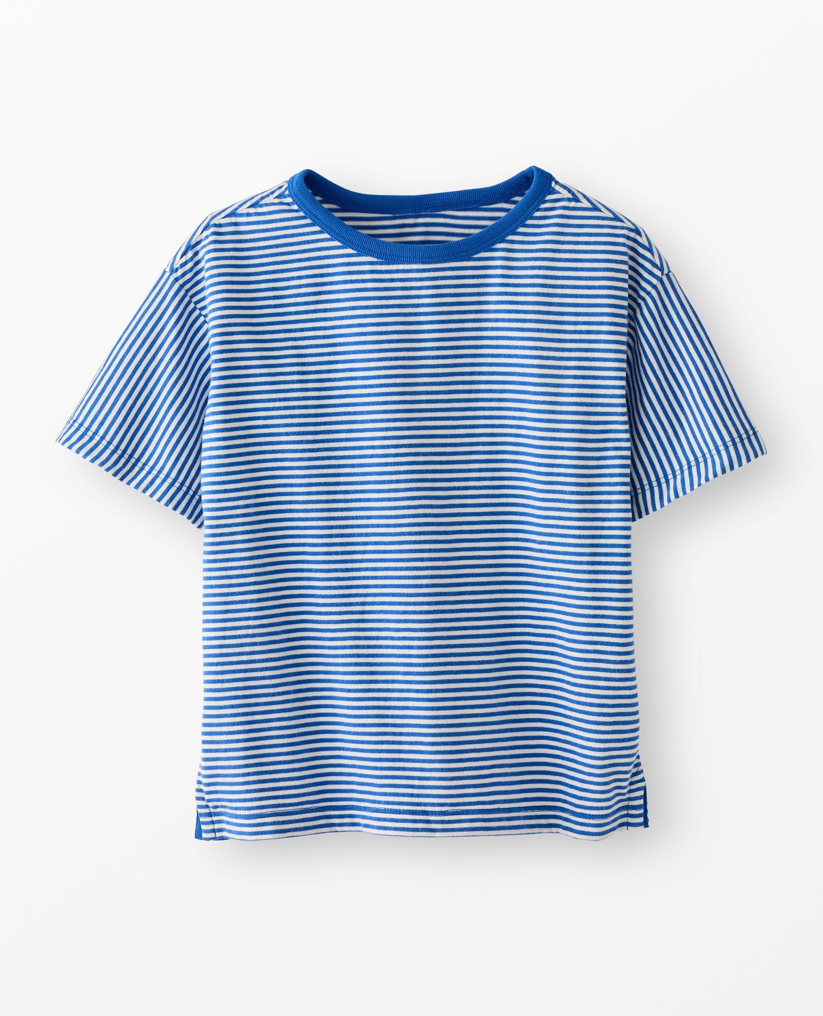 Relaxed Fit Mix-Striped T-Shirt in Happy Blue/Ecru - main