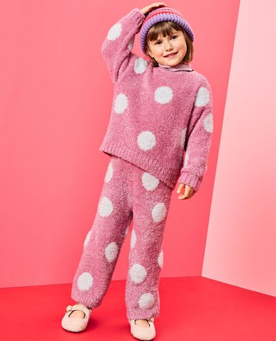Sparkle Dot Sweater & Wide Leg Pants Set in Sparkle Dot on Fuchsia Pink - main