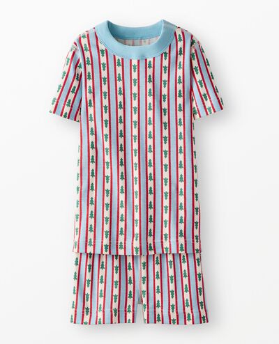 Holiday HannaJams™ Pajama Set in Tree Ribbons on Blue - main
