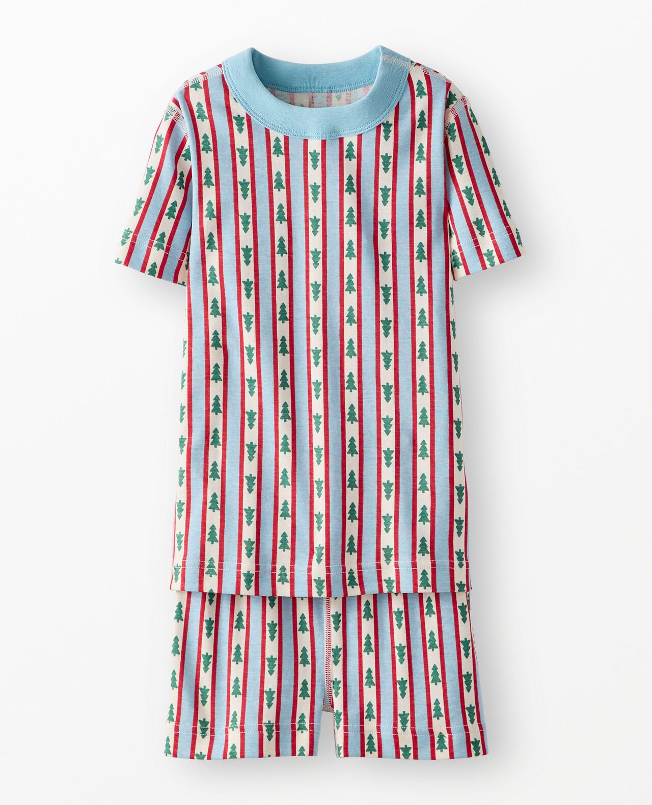 Holiday HannaJams™ Pajama Set in Tree Ribbons on Blue - main