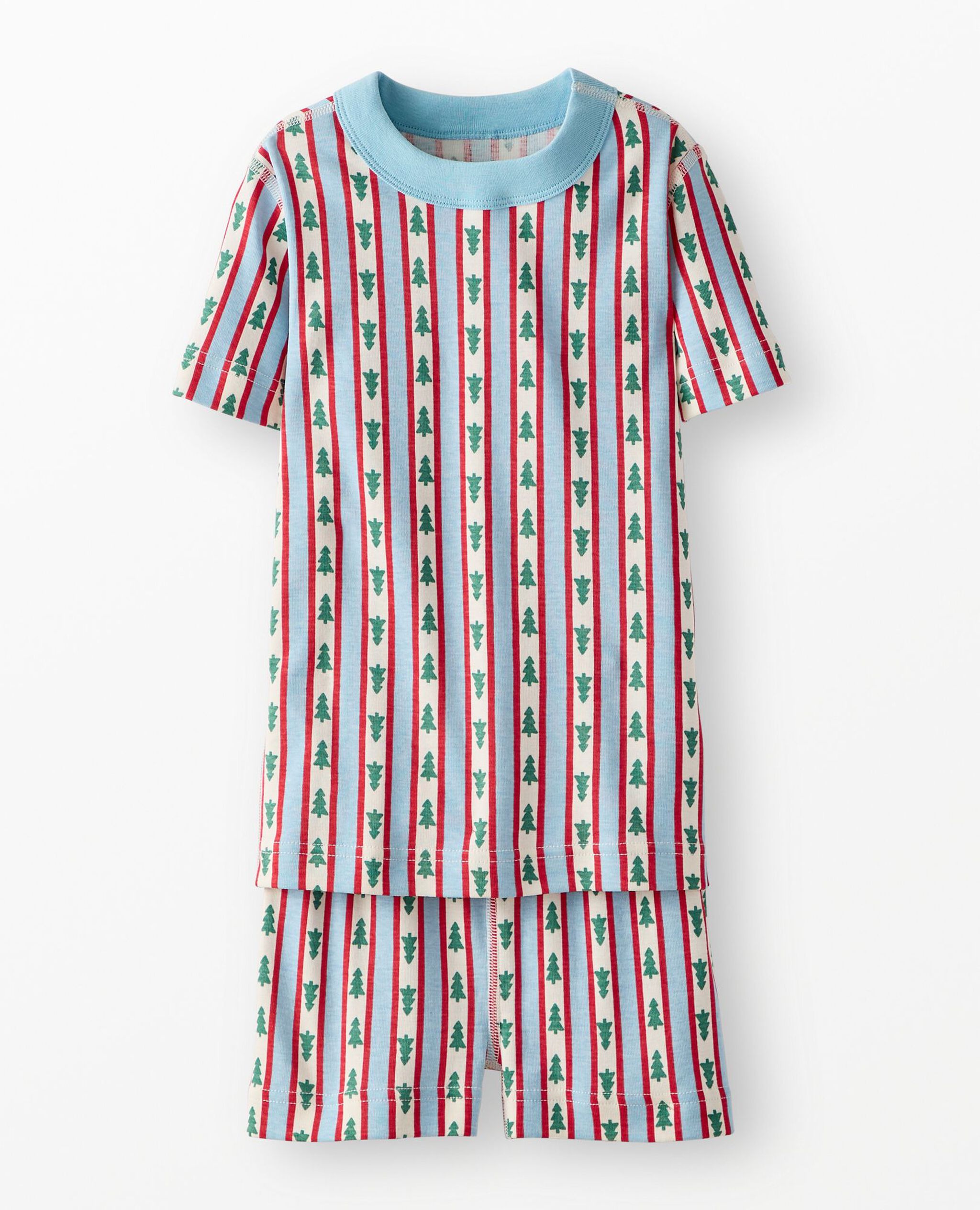 Holiday HannaJams™ Pajama Set in Tree Ribbons on Blue - main