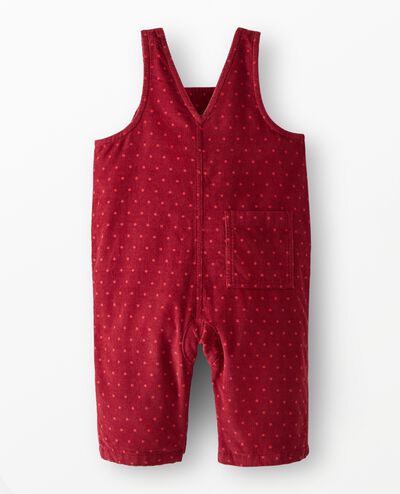 Baby Corduroy Overalls in Tiny Dots on Beet Red - main