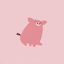 HannaSoft™ Stretch Sleeper in Tonal Pigs on Pink - swatch