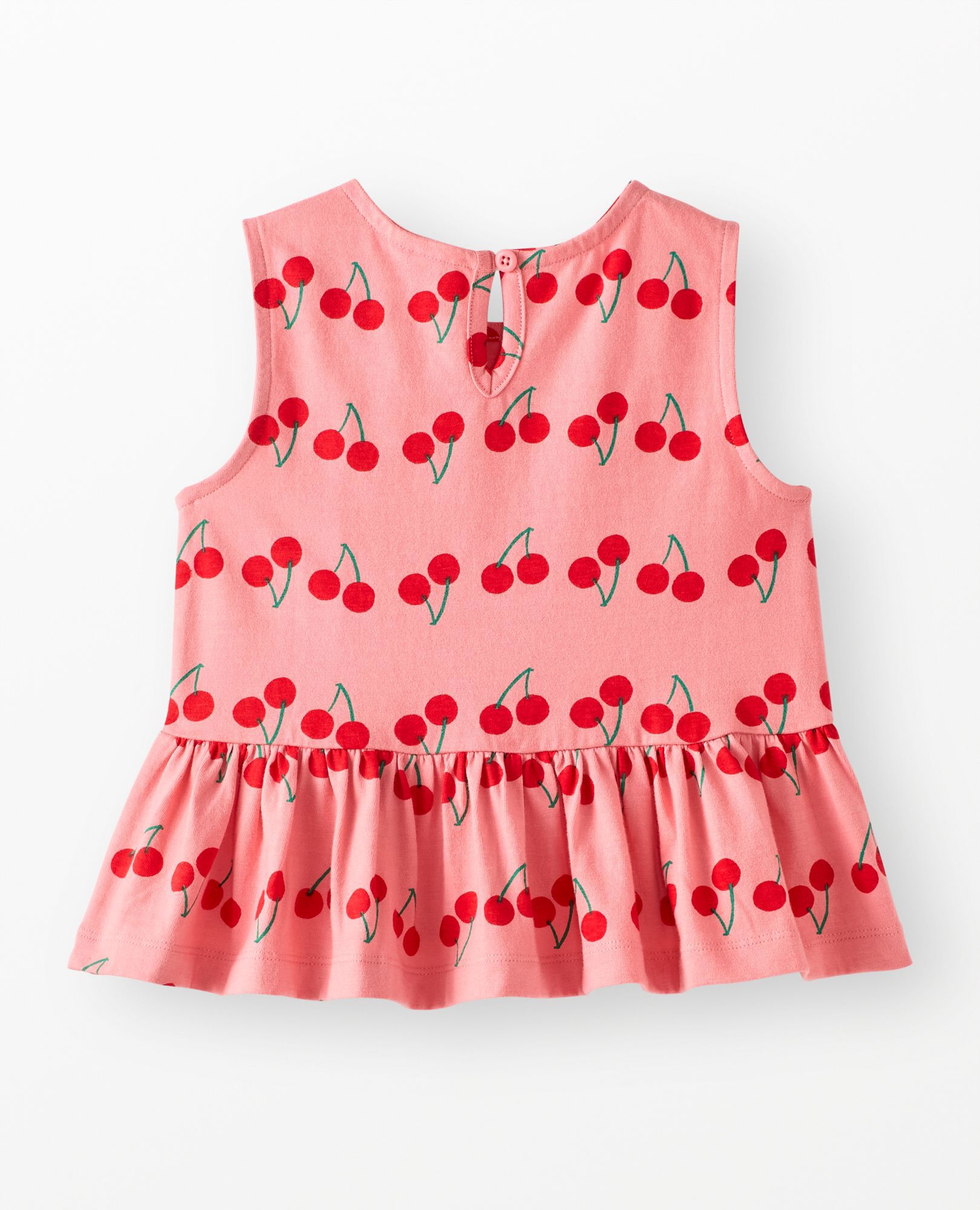 Sleeveless Peplum Top & Shorts Set in Summer Cherries - main