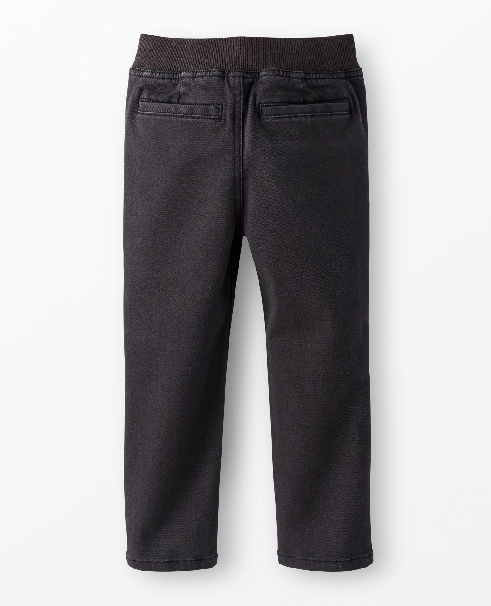 Slim Fit Twill Pull-On Pants in Soft Black - main