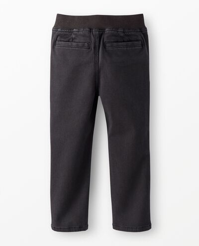 Slim Fit Twill Pull-On Pants in Soft Black - main