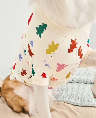 Holiday Dog Pajamas in Festive Forest on Ecru - main
