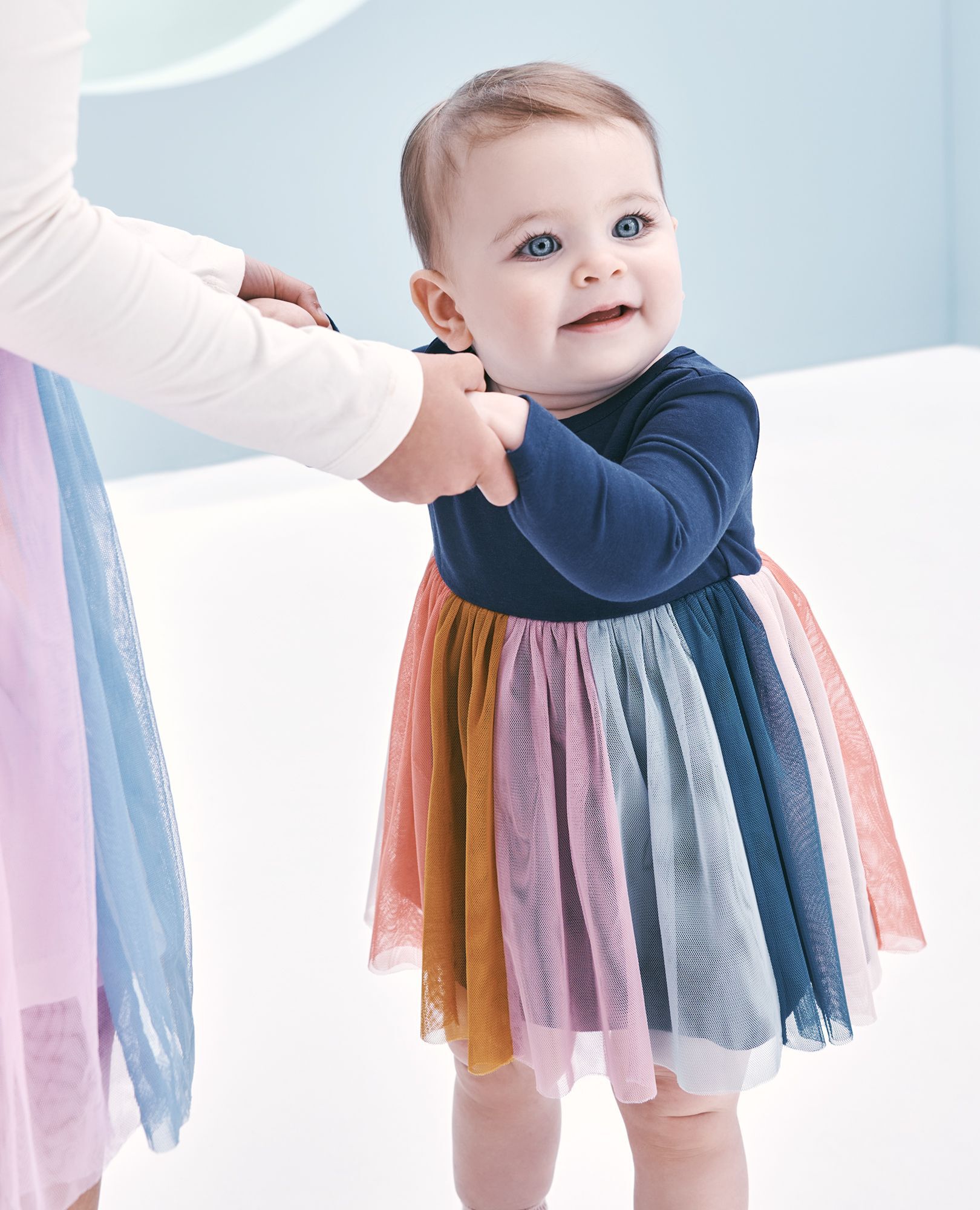 Baby Long Sleeve Tulle Rainbow Dress Hanna Andersson