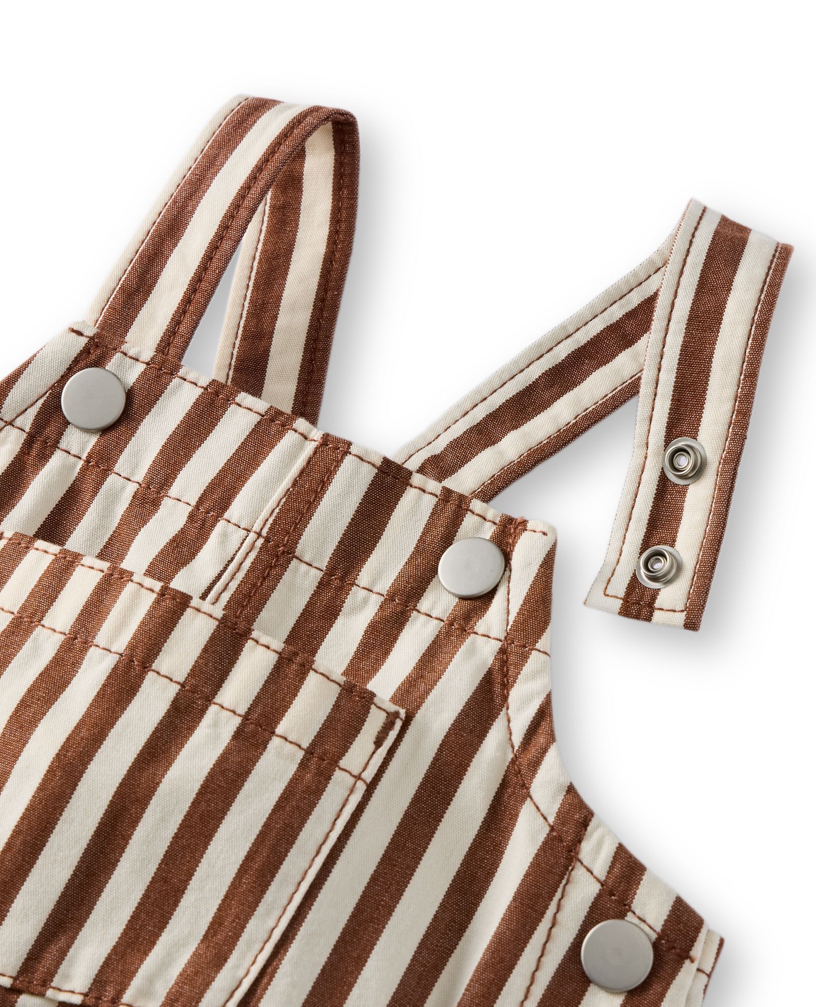 Baby Canvas Shortalls in Tortoise Shell/Ecru - main