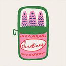 Oversized Dolman Sleeve Graphic T-Shirt in Sardines - swatch