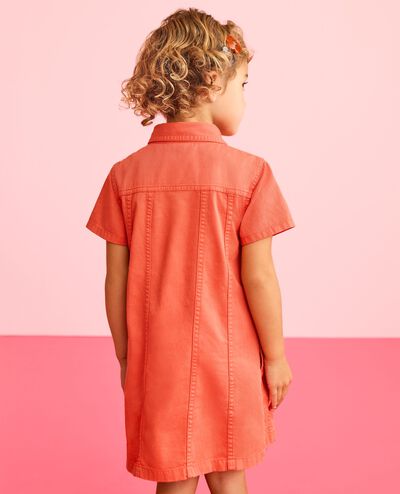 Twill Shirt Dress with Pockets in Sun Fire - main