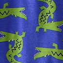 HannaJams™ Pajama Set in Vintage Green Alligator on Spectrum Blue - swatch
