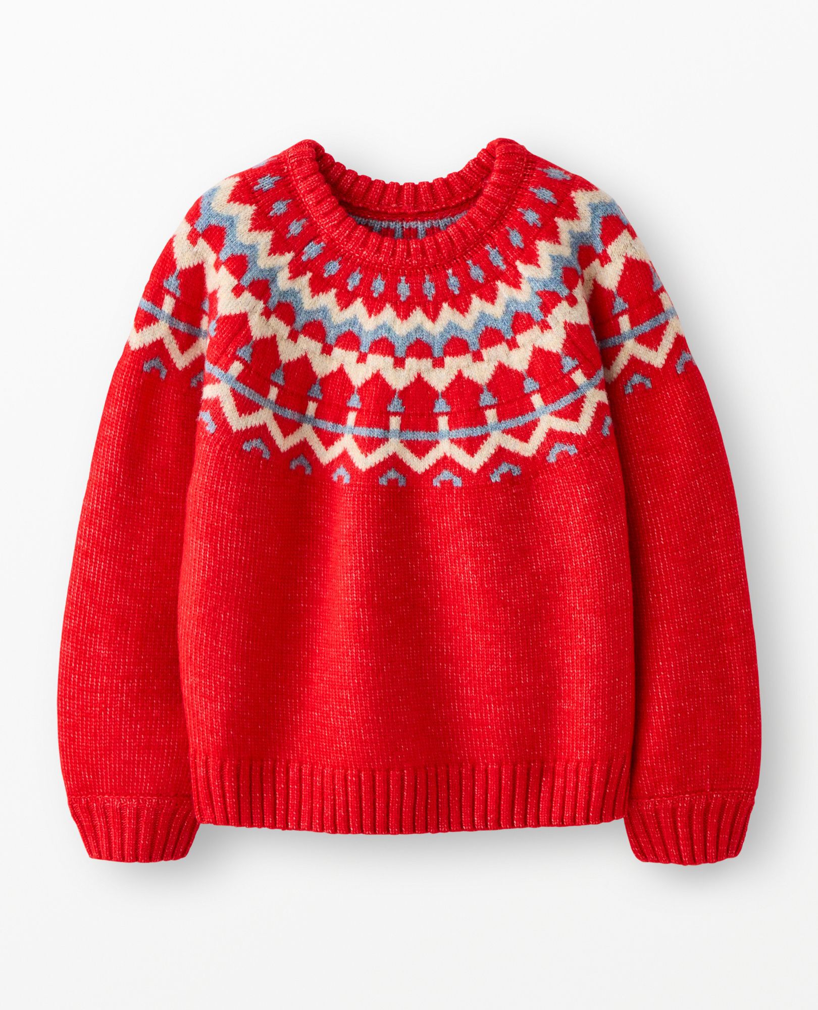 Holiday Fair Isle Sweater in Homey Fairisle on Red - main