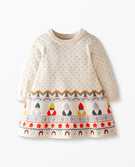 Baby Heritage Sweater Dress in Rainbow Gnomes on Ecru - main