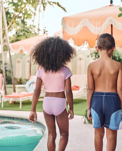 Colorblock Swim Trunks in Blue Horizon Colorblock - main