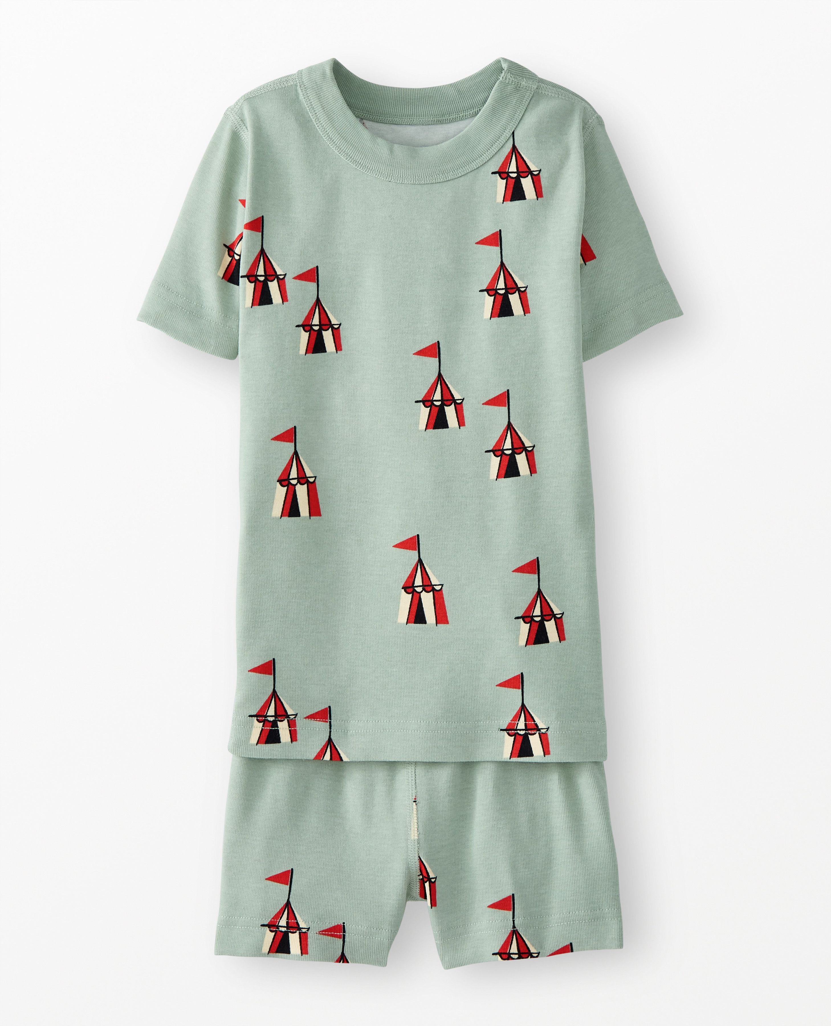 HannaJams™ Pajama Set in Tents on Seafoam - main