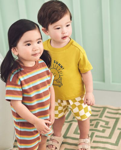Baby Ribbed T-Shirt & Shorts Set in Canyon - main