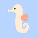 Baby Tunic Top & Shorts Set in Seahorse on Storm Blue - swatch