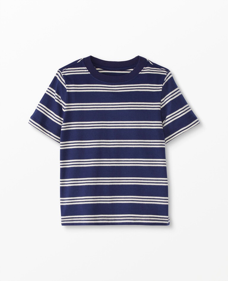 Striped Tee In Cotton Jersey in Navy Blue - main