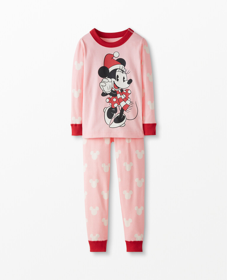 Disney Mickey Mouse Long John Pajama Set in Minnie Mouse Pink - main