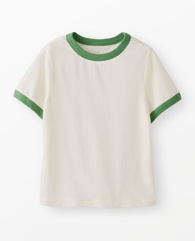 Classic Fit Ringer T-Shirt in Ecru/Stone Green - main