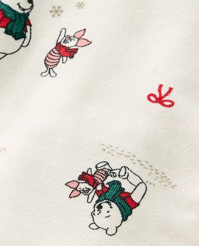 Disney Winnie the Pooh Holiday HannaSoft™ Stretch Sleeper in Winnie the Pooh and Piglet on Ecru - main