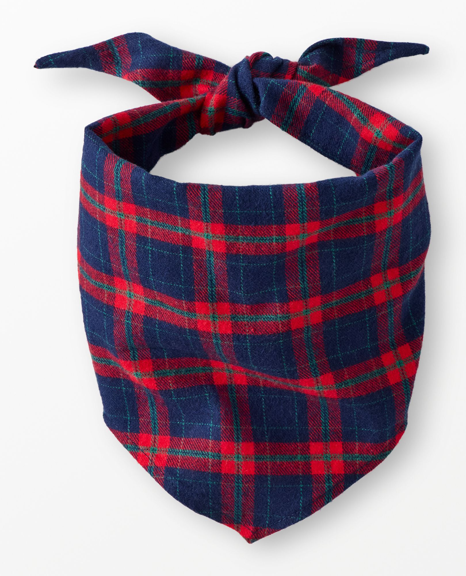 Holiday Flannel Dog Bandana in Navy Holiday Plaid - main