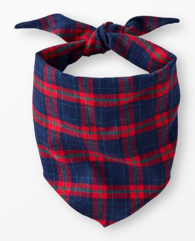 Holiday Flannel Dog Bandana in Navy Holiday Plaid - main