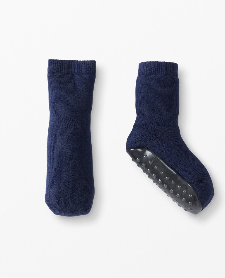 Baby Swedish Grip Sock Slipper in Navy Blue - main